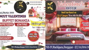 Valentine's buffet and room offer at Kalpana Inn.