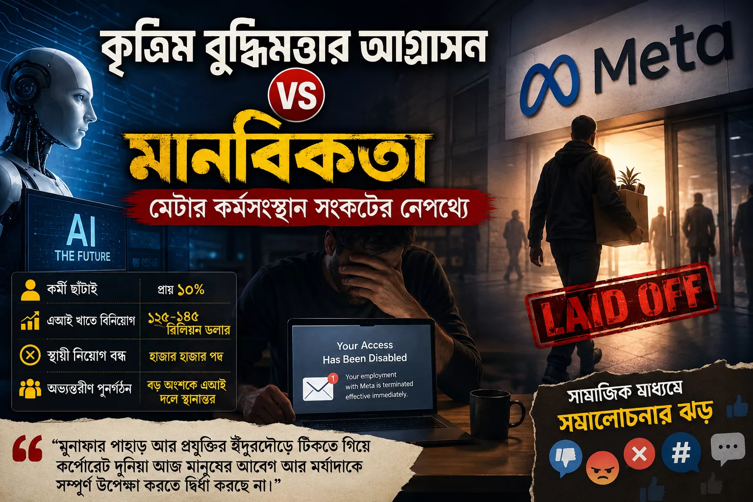 কৃত্রিম বুদ্ধিমত্তার আগ্রাসনে মেটায় কর্মী ছাঁটাই