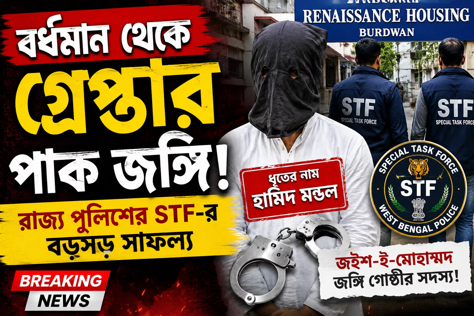 বর্ধমান থেকে গ্রেপ্তার সন্দেহভাজন জইশ জঙ্গি ! STF-র বড়সড় সাফল্য
