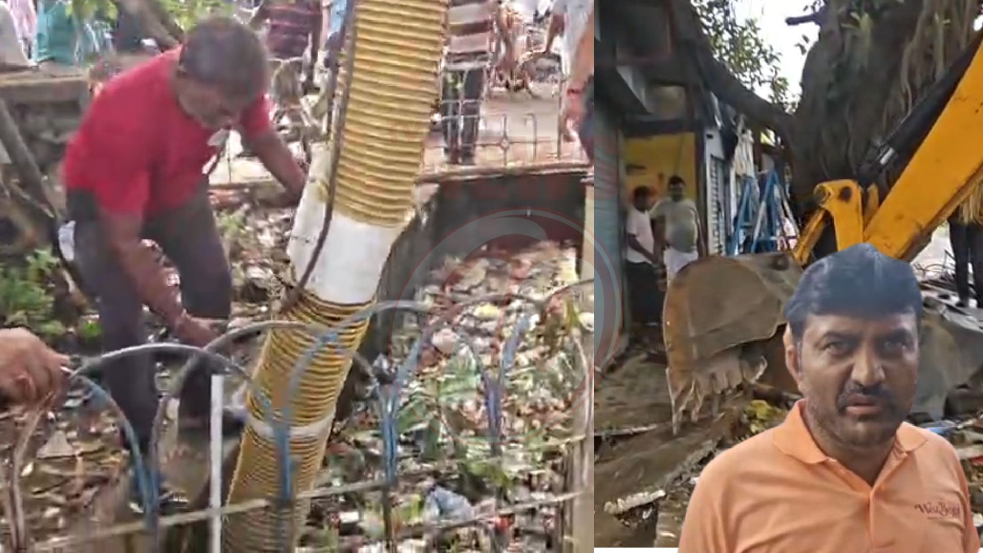 জলযন্ত্রণায় আড়া মোড়, রেহাই দিতে JCB-ভ্যাকুম ক্লিনার নিয়ে হাজির বিধায়ক